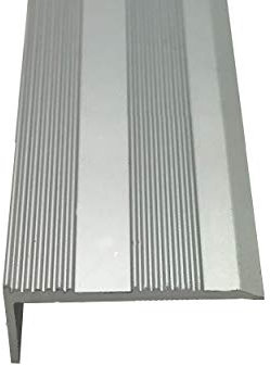 Grandismo® 3ft - Stair Nosing 9mm - Stick-Down Edging Tread Strip - Tile/Laminate/Wood Aluminium to Vinyl or Carpet - Threshold Metal Door Trim/Edging - Silver Colour