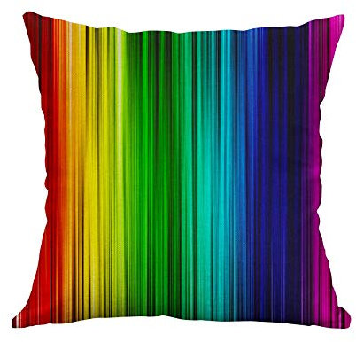 Xmiral Kissenhüllen Kissenbezüge Baumwolle Leinen 3D Regenbogen Geometrische Drucken 40 X 40cm Quadratischer Sofakissen Kopfkissenbezug(C)