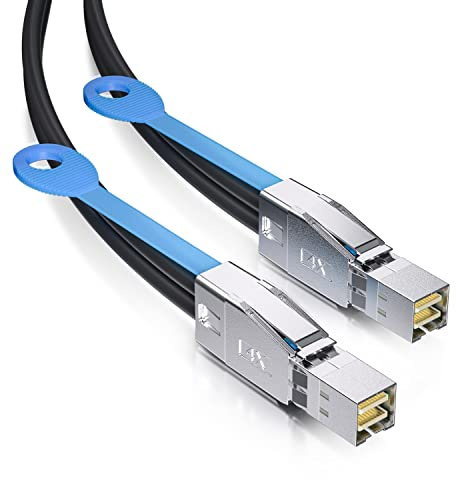 ipolex 12G External Mini SAS HD SFF-8644 to SFF-8644 Cable for Server, Raid Card & PCI Express Controller, 1-m(3.3ft)