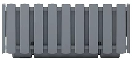 Prosperplast Boardee Fencycase Blumenkasten Balkonkasten Blumentopf Pflanzkasten Rustikales Design für Innen- und Außenbereich (380 mm Länge, Grau)