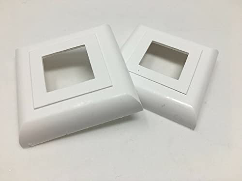 2 x Abdeck Rosetten Eckig für Geländer | Rohre | Heizungen Schmiede Eisen Rosete Weiß Innenmass 20x20 weiss