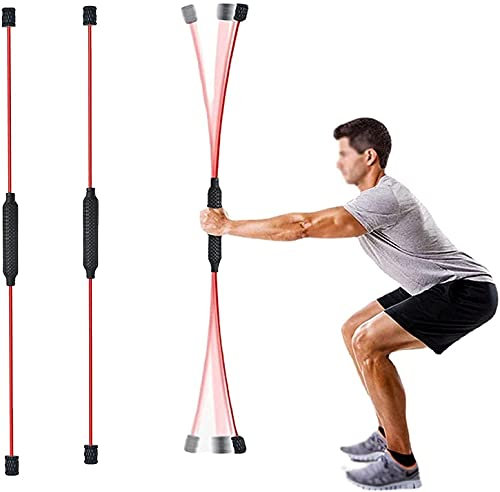 Fitness Schwingstab Pilates Yoga Stange Tremor Bar vibrierende Fitness-Stange Multifunktionaler Sport Tremor 2 Stück Fitness Elastic Training Fettverbrennung Fettabweisungsstange, Übungsstange, Trai