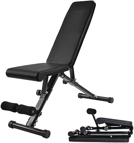 Panca regolabile per pesi da palestra, panca da allenamento per allenamento completo del corpo, piegabile inclinazione/declino panca con pesi e barra pieghevole multi-posizione (MS-1)
