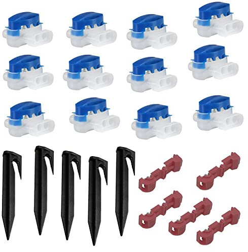 22pcs Cable Connector Earth Hook ant Wiring Clip, Cable Connector, Robot Lawn Mower Cable Connector Accessories, Waterproof Connector 314