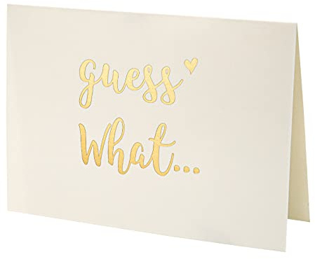 RF&CM Guess What Pregnancy Reveal Card - Surprise Baby Announcement for Family