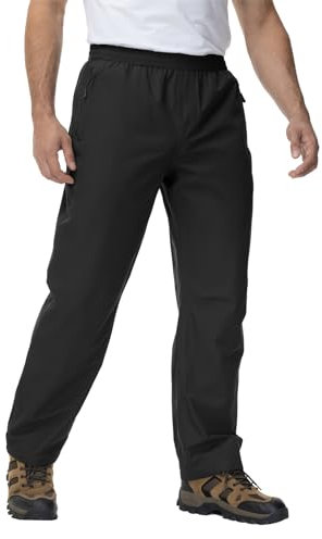 donhobo Herren Hose Wasserdicht Regenhose Leichte Winddichte Fahrrad für Outdoor Mesh Atmungsaktiv Arbeitshose Fahrradhose Wanderhose, Schwarz, 3XL