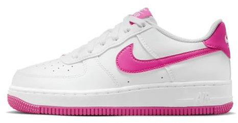 Nike Air Force 1 (GS), Scarpe Unisex per Bambini, Bianco Laser Fucsia, 23.2 cm