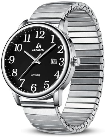 Herren Uhr Uhren Analog Quarzuhr Wasserdicht Armbanduhr Herren Easy Reader 38mm Erweiterungs Band Fashion Business Armbanduhr mit Datum
