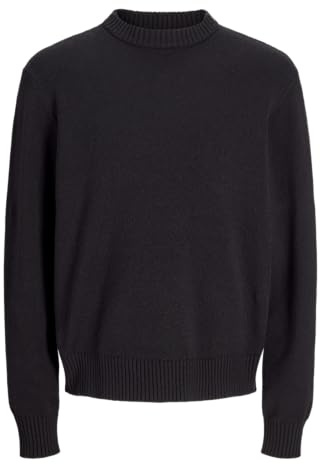 JACK & JONES JORAVONDALE Jacquard Knit Crew Neck, Nero, L
