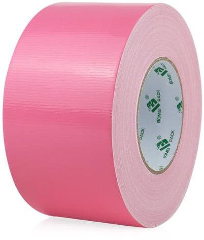 BOMEI PACK 1 Roll Pink Duct Tape Reinforced 75mm x 50m Gaffer Tape for Heavy Duty Fixing Repairing,Craft DIY Labeling,Floor Marking Carpet Joints,Moving Box Sealing