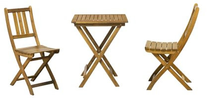 Dynamic24 Garten Sitzgruppe massiv Essgruppe Balkon Terrasse Holz Gartenstuhl Gartentisch