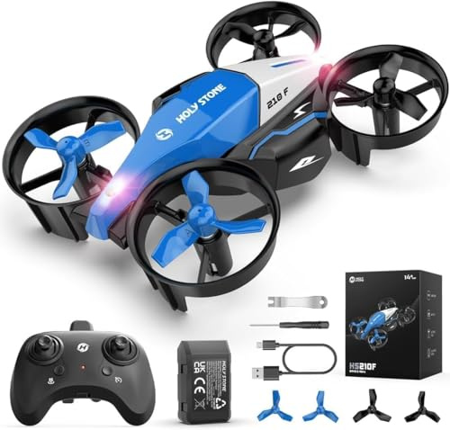 Holy Stone HS210F dron para niños, mini drone 2 en 1 para interiores con modo de vuelo y aterrizaje, cuadricóptero RC con giro 3D, regalo de cumpleaños y Navidad para niños y niñas, Azul, C0