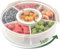 Snackbox mit Fächern, Snackteller mit Deckel 12Inch, 360° Drehbare Snack Spinner Snack Box, Transportbox Aufbewahrungsbox für Snacks Süßigkeiten Nüsse Obst Gewürze, für Party Picknick Trips(Runde)