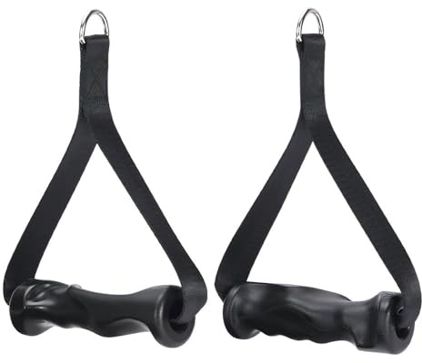 Handtag för fitnessband, 2 st halkfria enhandshandtag, ergonomiska kabeldraghandtag med kraftig D-ring för hemmagym med kabeldragning och styrketräning