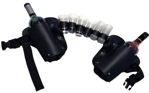 Ceinture porte-canette de bière - Organiseur de boisson réglable - Sac portable pour boissons - Multi-poches - Accessoire pour les fêtes en plein air, les festivals, le camping, la randonnée, les