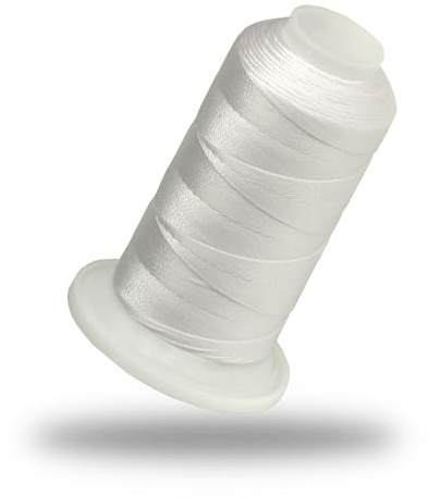 Lialina sytråd 100 % polyester/extra starkt garn 250 m / lädergarn för tjocka tyger / Oeko-Tex certifierad / tjocklek 30 / robust tråd (vit)
