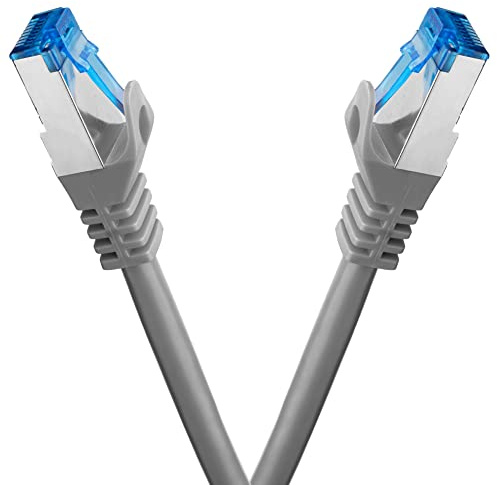 BIGtec - 2 Stück - 15m CAT.7 Gigabit Patchkabel Netzwerkkabel grau Kupferkabel Patch Ethernt LAN DSL Kabel CAT7 (RJ45, Cat 7, S/FTP PIMF) 15,00m