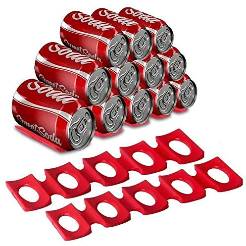 Happy Fox | Bottle and Can Stacker for Fridge,Hold Maximum 15 Bottles, Perfect for Bar Cabinet BBQ Party Pack of (Red 2)