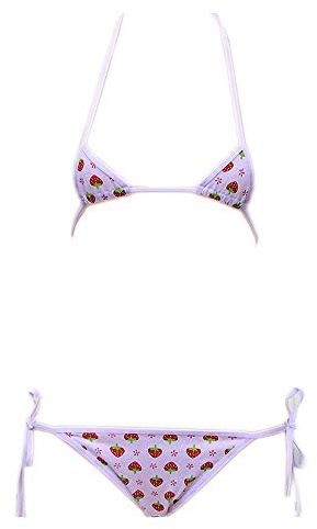 Mini Bikini Strawberry lace up Underwear Set Anime Role Play T-String Bikini (ECY1Red)