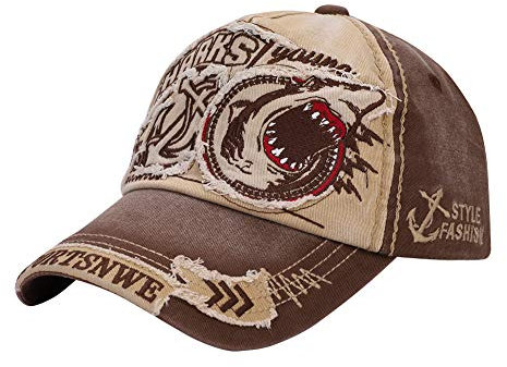 ITODA Baseball Cap Unisex Baseballkappe Retro Shark Shirmmütze UV Schutz Sonnenhut mit Schirm Baseballmütze Verstellbar Basecap Casual Sonnenmütze Damen Herren Sonnenkappe Outdoor Golf Tennis Kappe