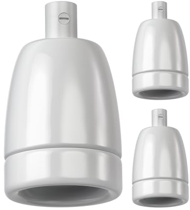 ledscom.de 3 st E27-sockel, porslin, vit, 230V AC, max. 300W