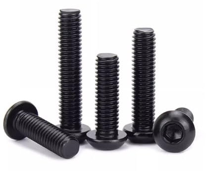 QuarkMRO Vis à tête bombée M7 à six pans creux Noir 12,9 Acier Longueur 12 à 60 mm (M7-1,0 x 16 mm, 10)