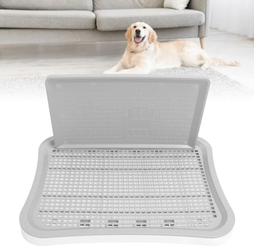 HEEPDD Inodoro para Perros con Pared Extraíble contra Salpicaduras, Inodoro de Entrenamiento de Malla para Perros de Interior, Soporte para Almohadillas para Orinar de Entrenamiento