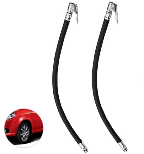 Tubo in Gomma per Gonfiatore Pneumatico,2 Pcs Tubo Prolunga di Della Pompa di Gonfiaggio Adatto a Tutti Pneumatici con Valvole Standard per Gonfiaggio Adaria di Pneumatici Bicicletta,Moto e Auto