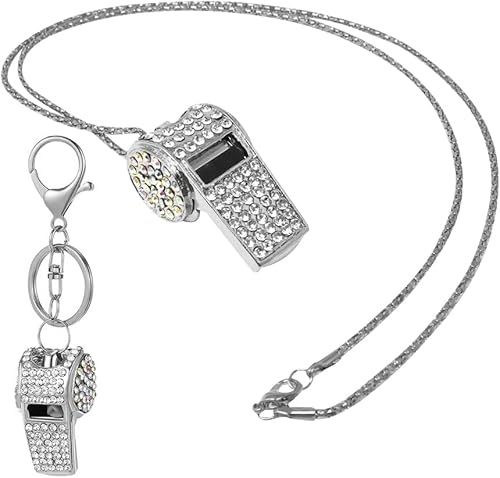 TOEECY Fischietto Decorativo Brillante Portachiavi Collana Arbitro Allenatore Emergenza Segnalazione Accessorio