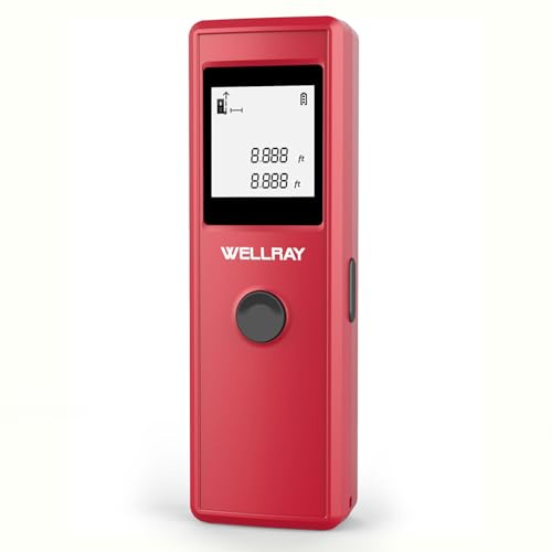Laser Measuring Tool, 50M Distance Laser Measure Tool with ±3MM Accuracy, IP54 Laser Distance Meters with FT/in/M/FT+in for Area/Volume, Laser Measurement Tool for DIY Home, 2 AAA Batteries, Red