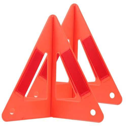 BESTYASH Car Road Emergency Reflective Warning Triangles 2pcs Set for Vehicle Breakdown Roadside Safety Sign Sturdy Auto Safety Tool