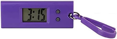 Wwyan Purple Mini Digital Keychain Watches Portable Keychain Pocket Watch Backpack Clip for Lanyard Backpack, Useful and Practical,Novelty Watches Key Buckle Clip on Unisex