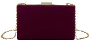 MODELISA Bolso de Mano Elegante, Cartera con Cadena de Hombro, Clutch de Noche Boda Noche Evento Ceremonia para Mujer (Vino)