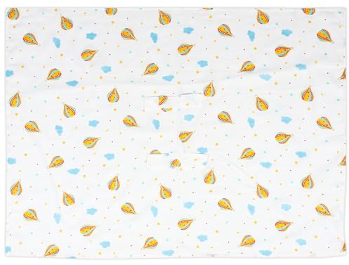 Hemobllo Housse de Protection Solaire pour Poussette Bébé en Coton 100% Respirant Pare-Soleil Anti-Uv Motif Ballons Couverture Légère Multifonction pour Usage Extérieur et Intérieur