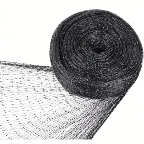Rete di protezione per uccelli in nylon resistente, 5 m x 15 m, nera, per piante, stagni e agricoltura, rete da 2,5 cm, resistente, riutilizzabile, barriera anti-uccelli