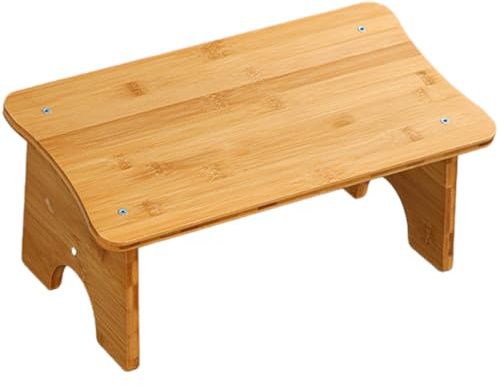 PACKOVE Marchepied en Bois Naturel pour Adultes, Tabouret de Bureau Multifonction Texture Bois, Soutien Antidérapant pour Posture Assise Droite la Maison Bureau