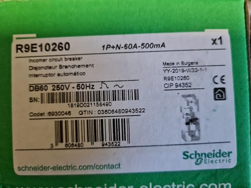 Resi9 DB60 - Disjoncteur Branchement - 1P+N - 60A fixe - 500mA S - R9E10360