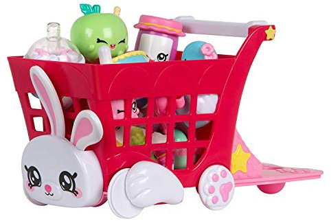 Kindi Kids Einkaufswagen Spielset im Hasen-Design mit wackelnden Ohren und 2 Shopkin-Zubehörteilen, bunt/Mehrfarbig, passendes Spielset für Kindi Kids Puppen (50001)