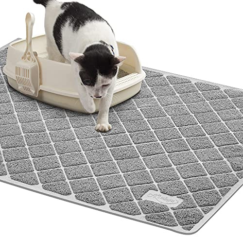 Niubya Premium Cat Litter Mat, 47 Long x 35 Wide, Non-Slip and Waterproof Design, Soft on Paws, Easy to Clean