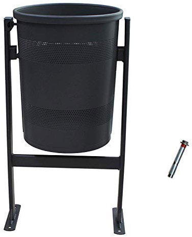 PAL | Papelera Exterior Circular de Hierro Barcelona | Grande 70L, Sistema Vaciado Basculante, Ideal para Comunidades y Parques (1 Papelera + Tornillería)