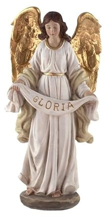 DRW Figura Angel Gloria Resina Pintada a Mano 23 cm