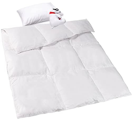 ZPECC Toddler Goose Down Comforter, 41x48 Hypoallergenic Baby Duvet Insert, Soft Lightweight All Season Quilt Blanket for Crib Daycare Stroller White