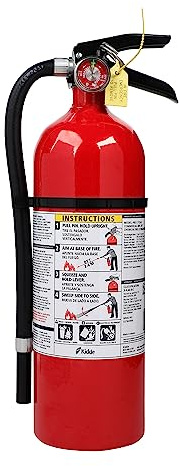 Kidde Fire Extinguisher for Commercial Use, 3-A:40-B:C, 9 Lbs., Refillable & Reusable, Hose & Wall Mount (Included)