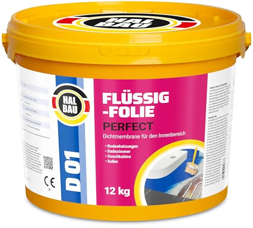 Flytande folie Profi 12 kg, flytande gummi för inomhus, vattenbarriär under kakel, badrum, dusch, tätning, halvkonstruktion D01