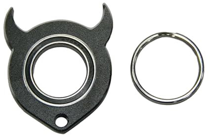 Reheyre Keychain Spinner Fidget Ring Toy, Cool Sheep Shape Machetes Stress Relief Metal Keychain, Portable Fidget Spinners for Adults Teens Finger Flexibility Training Black