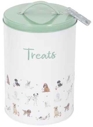 UNIQUE HOME LIVING Dog Food Storage Container, Airtight Pet Food Storage Tin with Lid, Dog Treats Box Dry Food Dispenser (13x19cm)