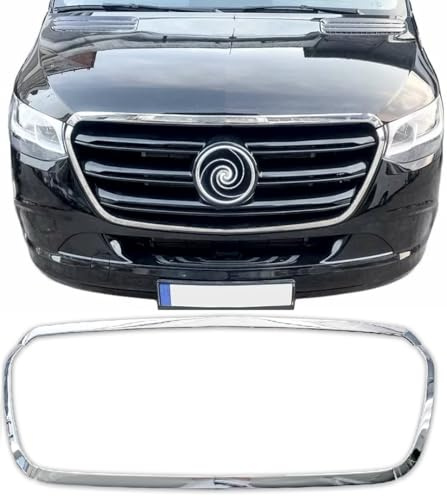 Moldura de Parrilla Cromada para Mercedes-Benz SPRINTER | W907 + W910 | Desde 2018+ Moldura Cromada Acero Inoxidable Embellecedor Cromo Frontal Tiras cromadas de Radiador