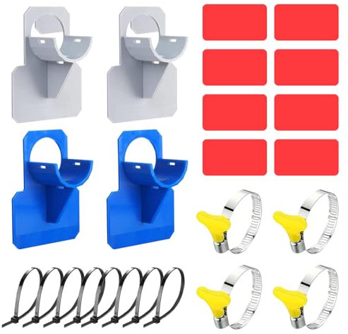 4 PCS Support Tuyau Piscine, Accessoire Piscine Tubulaire, Accessoire de Piscines, Avec des Attaches Câble Et des Colliers de Serrage, Convient Aux Conduites D'eau D'un Diamètre Inférieur À 38 mm/C
