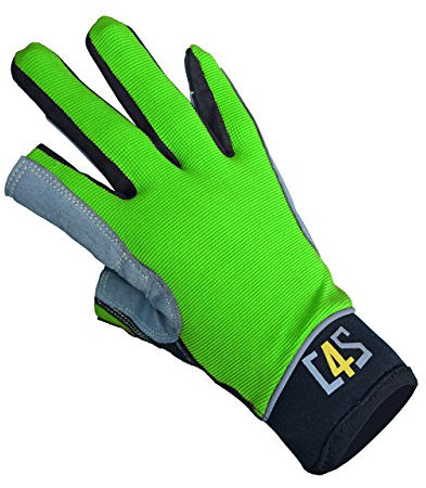 crazy4sailing Damen Herren Segelhandschuhe Offshore - 2 Finger-frei, Farbe:Light Green, Größe:XL