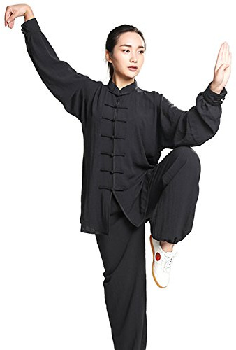 ZooBoo Unisex Linen Tai Chi Uniform Kung Fu Martial Arts Suit